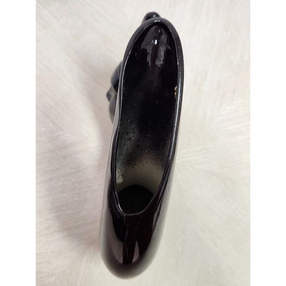 Vintage 80s Black Vase Black Ceramic Crescent Moon Shaped Vessel Pierrot Face - Picture 8 of 11